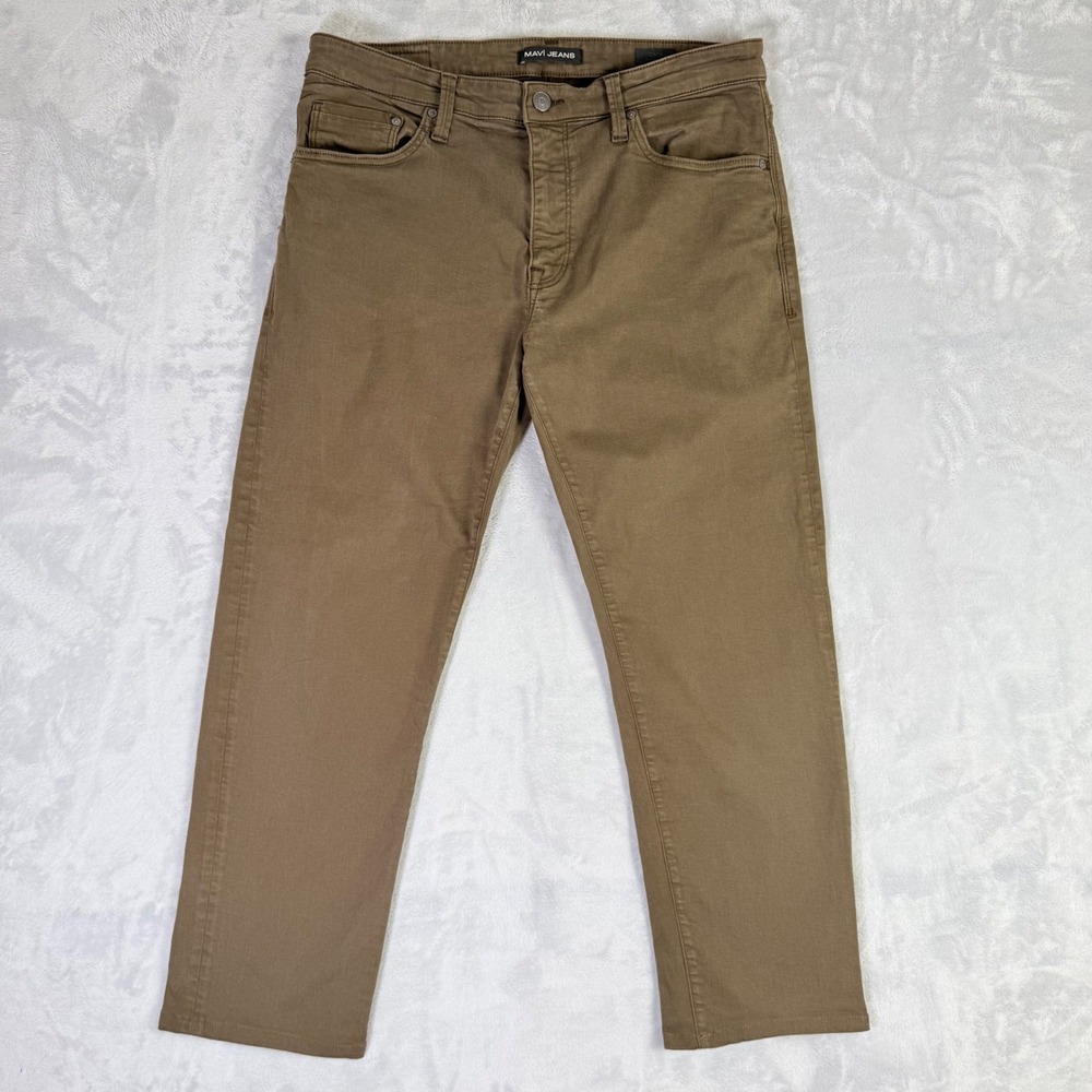 Mavi Jeans Zach Straight Leg Men‎ 36x32 (34x28) Brown Olive Twill Stretch Pants